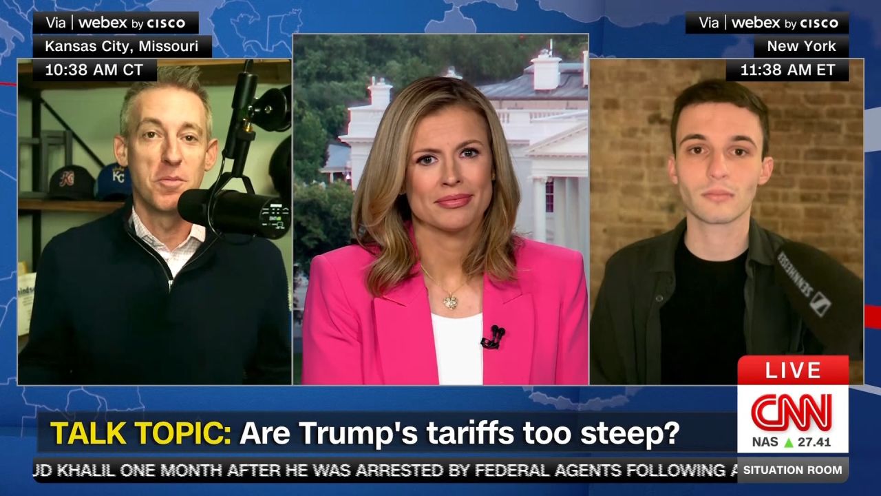 <p>Cameron Kasky, co-host of the "FYPod" podcast, and Jason Kander, host of the "Majority 54" podcast, join Pamela Brown for her weekly "Your Voice" segment to discuss how different generations of Americans are viewing President Trump's tariffs. They also discuss what Democrats across the country are wanting from their politicians. </p><p><br /></p>