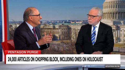 <p>Former Senior Adviser to Pres. Obama, David Axelrod, accuses the Trump administration of trying to "erase history" and shares with Wolf Blitzer the pain the Pentagon's diversity purge has caused him as the son of Holocaust survivors.</p>