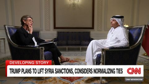 <p>In a wide-ranging interview with CNN's Becky Anderson, Qatar's Prime Minister addresses regional issues, relations with the U.S., and plans to give a luxurious Boeing 747 jet to the Trump administration.</p><p><br /></p>