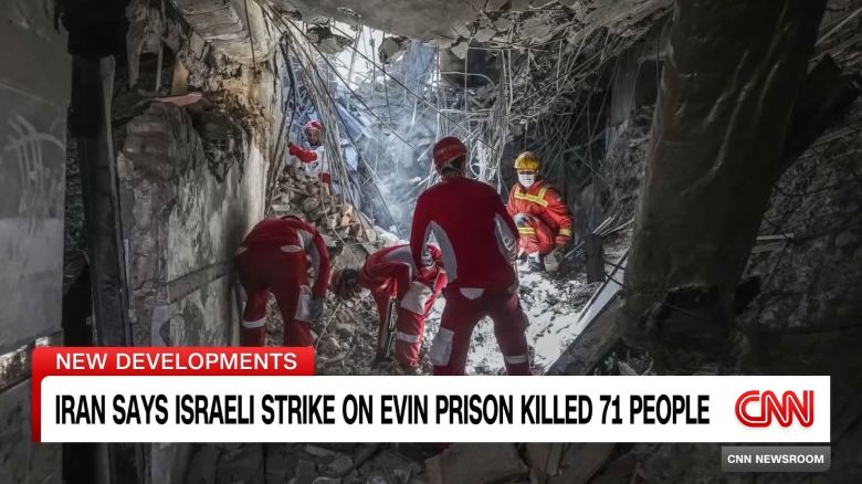 <p>Iran says an Israeli strike on the notorious Evin prison killed 71 people. Iranian news outlets report the victims included prison staff, inmates, and visitors.</p>