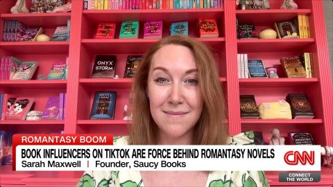 <p>"Romantasy" is seeing a boom thanks to TikTok book influencers, drawing in new and younger readers. Sarah Maxwell, founder of London's first romance-only bookstore, spoke to Becky Anderson about the increasingly popular genre. </p>
