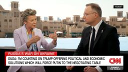 <p>Poland not only shares a border with Ukraine, it also shares the wish that Russia will ultimately not win the war. Polish president Andrzej Duda tells CNN’s Becky Anderson about the future of the conflict. </p>
