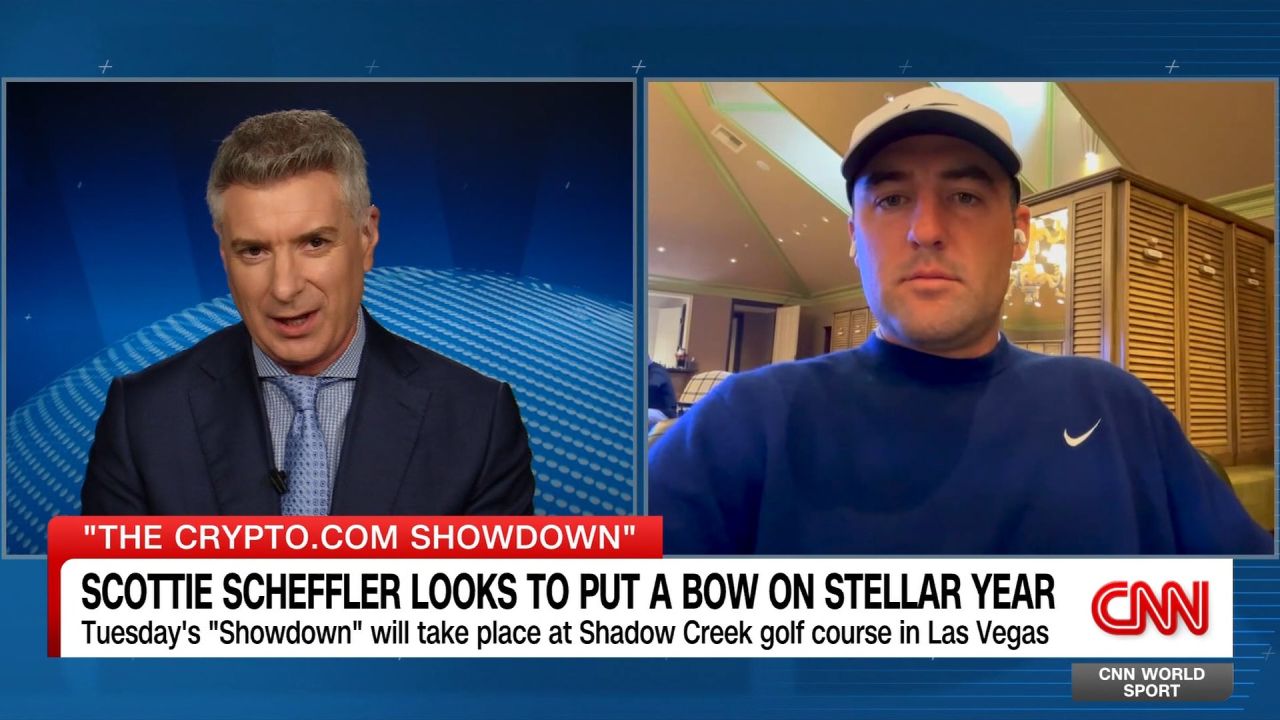 <p>After claiming nine tournament wins this year including the Masters & Olympic gold, world number one Scottie Scheffler discusses "The Crypto.com Showdown" with CNN's Don Riddell. On Tuesday, Scheffler will team up with Rory McIlroy against Bryson DeChambeau and Brooks Koepka under the lights at Shadow Creek golf course in Las Vegas.</p>