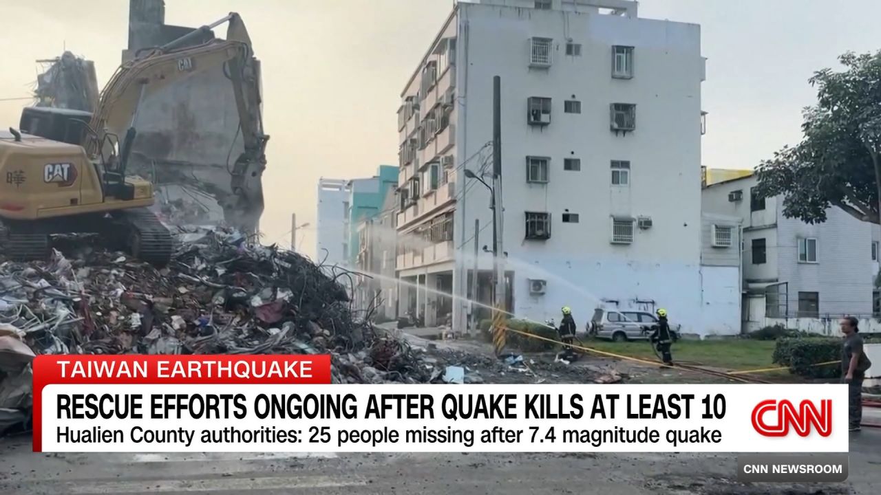 <p>Dozens of people are missing in Taiwan cand hundreds remain stranded following Wednesday's 7.4 magnitude earthquake. CNN's Ivan Watson reports on the rescue efforts.</p>