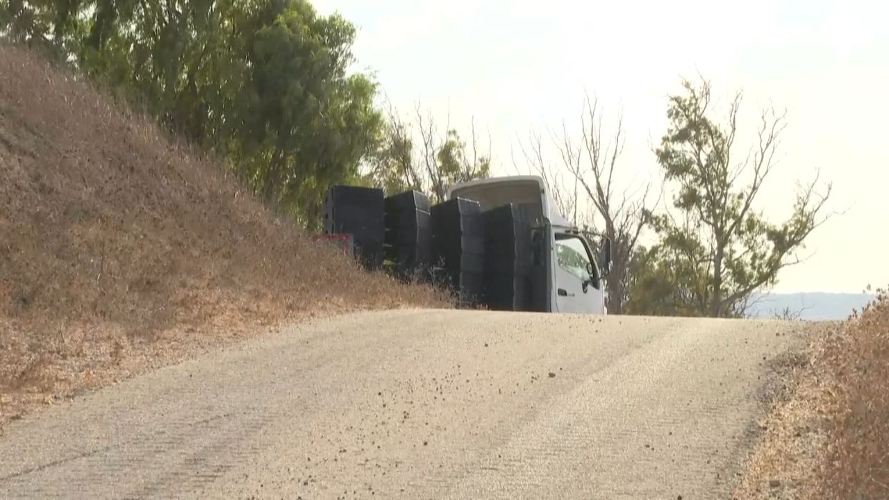 <p>Loudspeakers on the Israeli side of the Gaza border, play Israeli Prime Minister Benjamin Netanyahu’s speech to UN General Assembly</p>