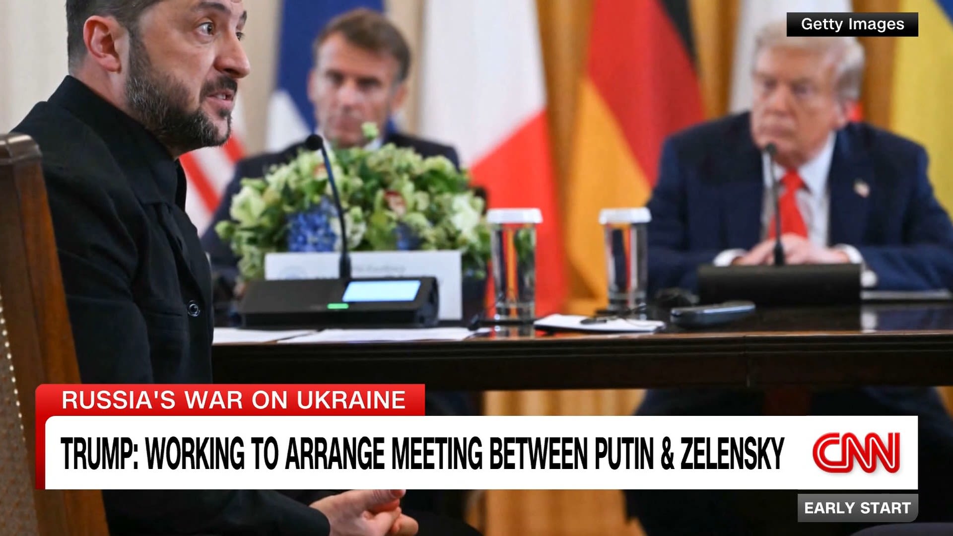 <p>President Donald Trump said he has begun arranging a meeting between Vladimir Putin and Volodymyr Zelensky. After that bilateral meeting takes place, Trump could join a trilateral meeting with the leaders. CNN’s Kristen Holmes reports. </p>
