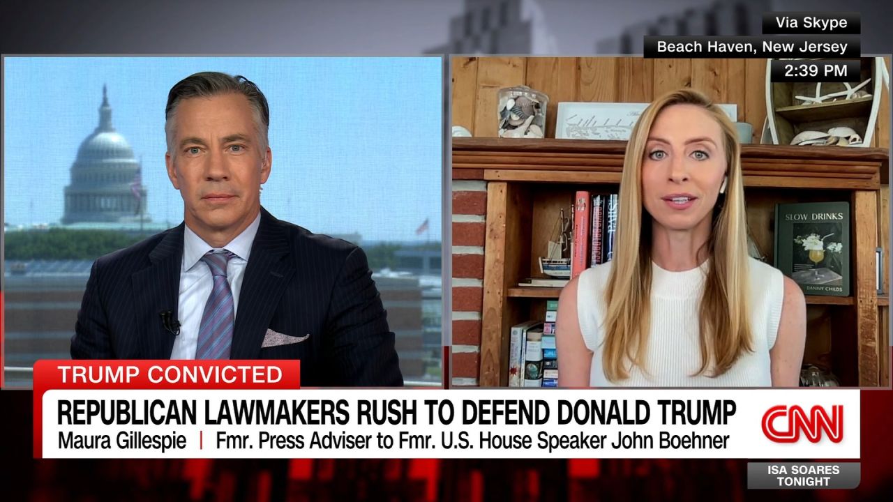 <p>Following Trump's historic conviction in his hush money trial, Jim Sciutto speaks with Maura Gillespie, who served as a press advisor to Fmr. House Speaker John Boehner, about the Republican Party's reaction to the former U.S. president becoming a convicted felon.</p>