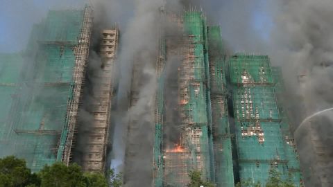 <p>Wednesday’s fire is the second in less than two months at a Hong Kong building encased in <a href="index.php?page=&url=https%3A%2F%2Fwww.cnn.com%2F2025%2F10%2F19%2Fworld%2Fvideo%2Fhong-kong-central-fire-vrtc">bamboo scaffolding</a>.</p>