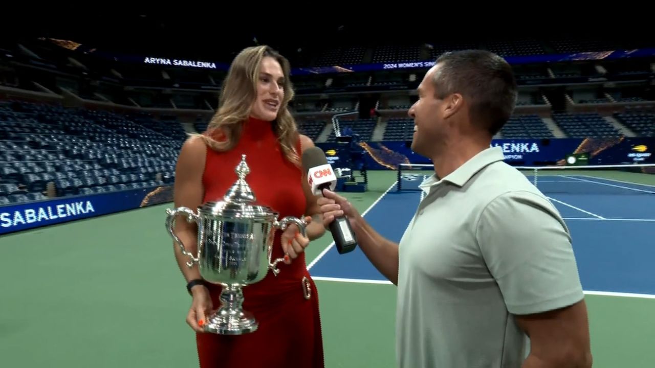 <p>Aryna Sabalenka, the world No. 2 from Belarus, defeated American Jessica Pegula at Arthur Ashe Stadium to win the US Open for the first time.</p>