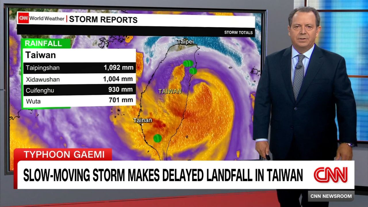 <p>CNN Meteorologist Chad Myers tracks the path of Typhoon Gaemi after the storm slammed Taiwan and the Philippines.</p>