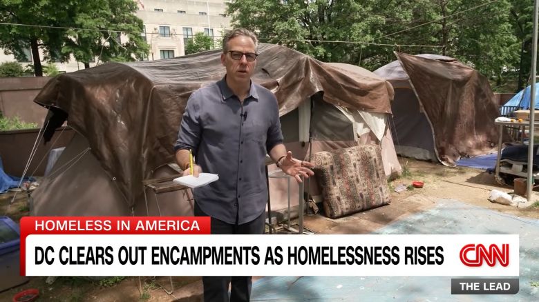 <p>CNN's Jake Tapper reports on homeless encampments in Washington DC</p>