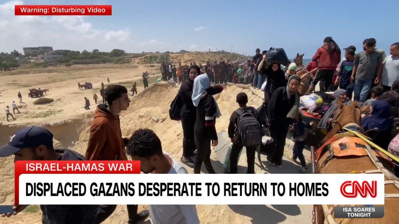 Jomana Karadsheh hears from displaced Gazans who are yearning to return to their homes.