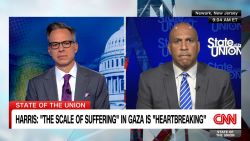 <p>Democratic Sen. Cory Booker tells CNN’s Jake Tapper that Harris and Biden are "doing an extraordinary job trying to end this nightmare."</p>