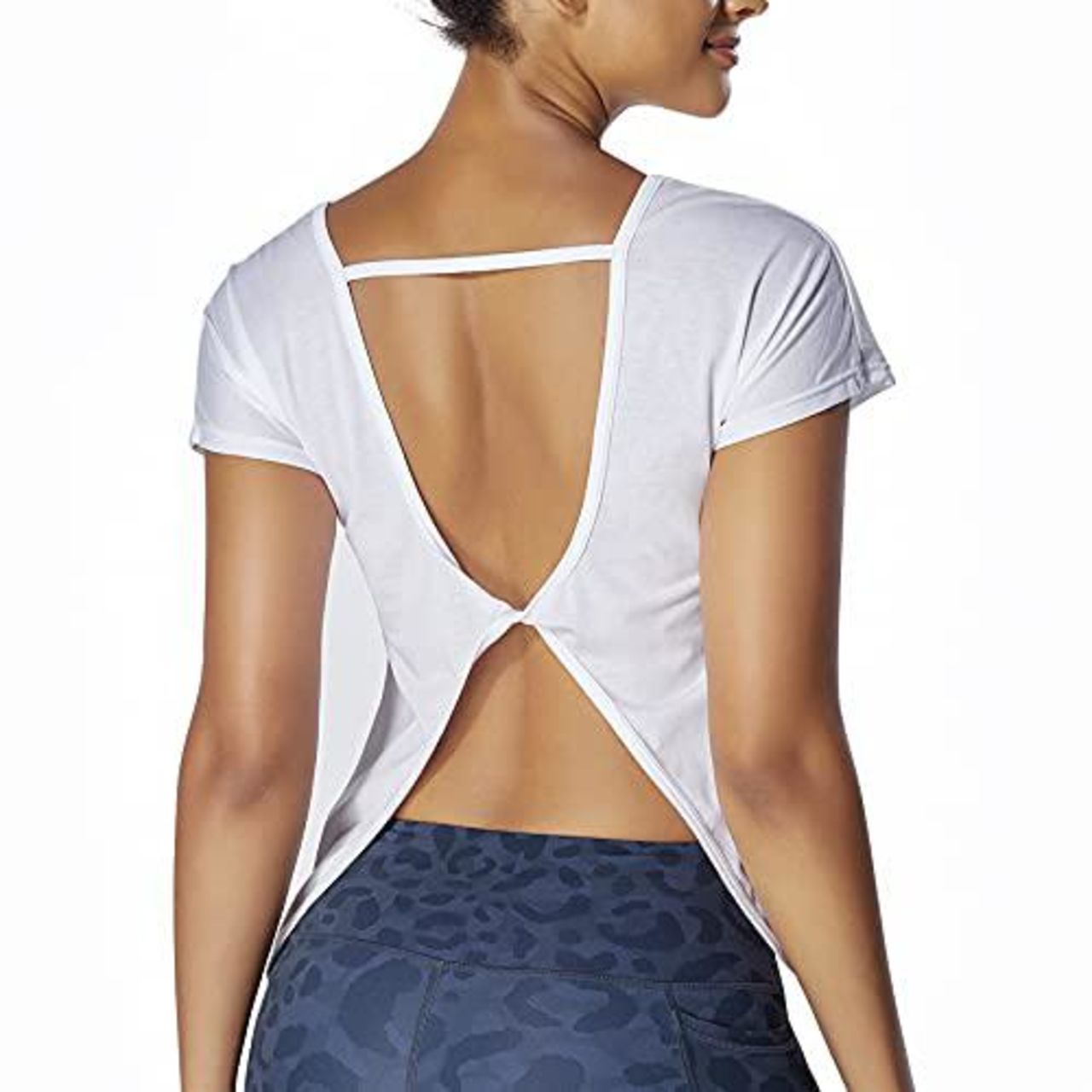  SUUKSESS Open Back Short Sleeve Scrunch Butt Booty Shorts  Seamless Ribbed Workout Sets 2 Piece Outfits